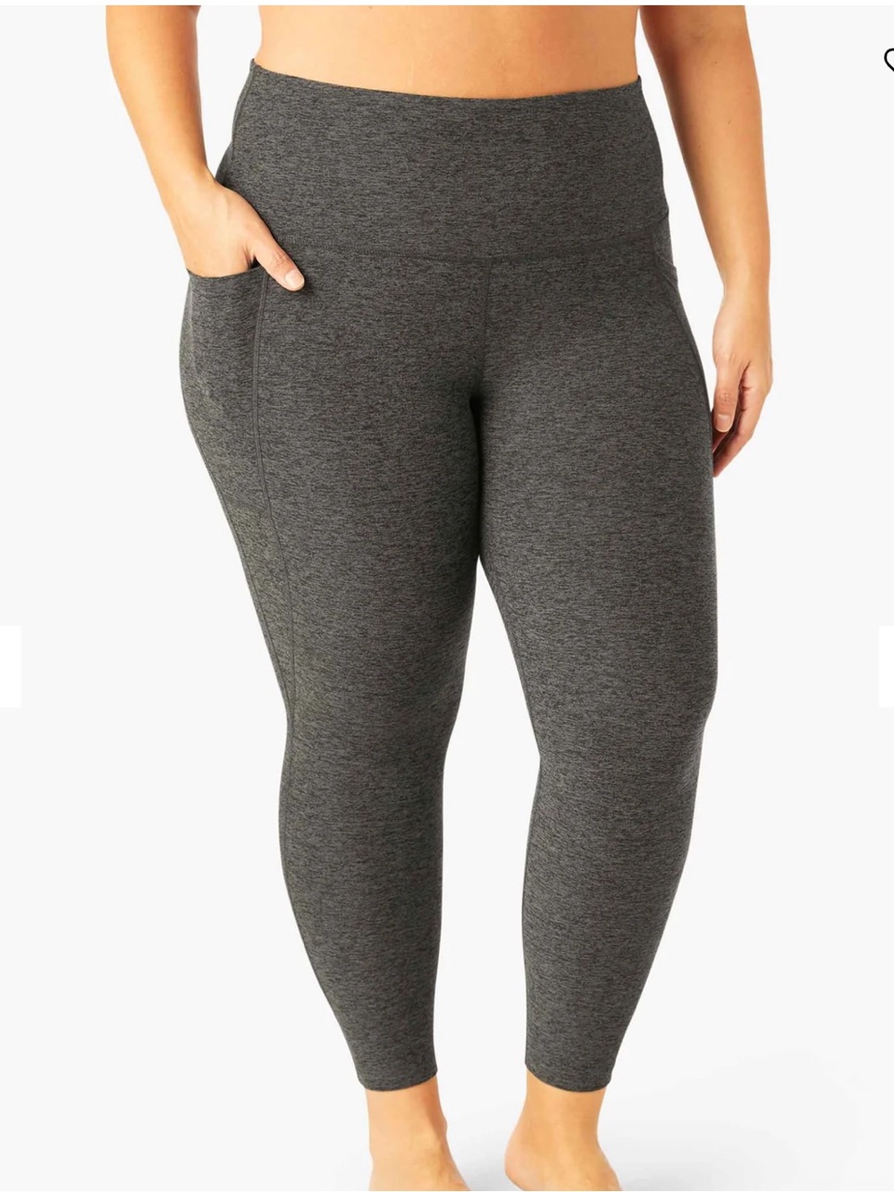 Spacedye™ Out Of Pocket High Waisted Midi Legging in Black-Charcoal - XL - Picture 3 of 8